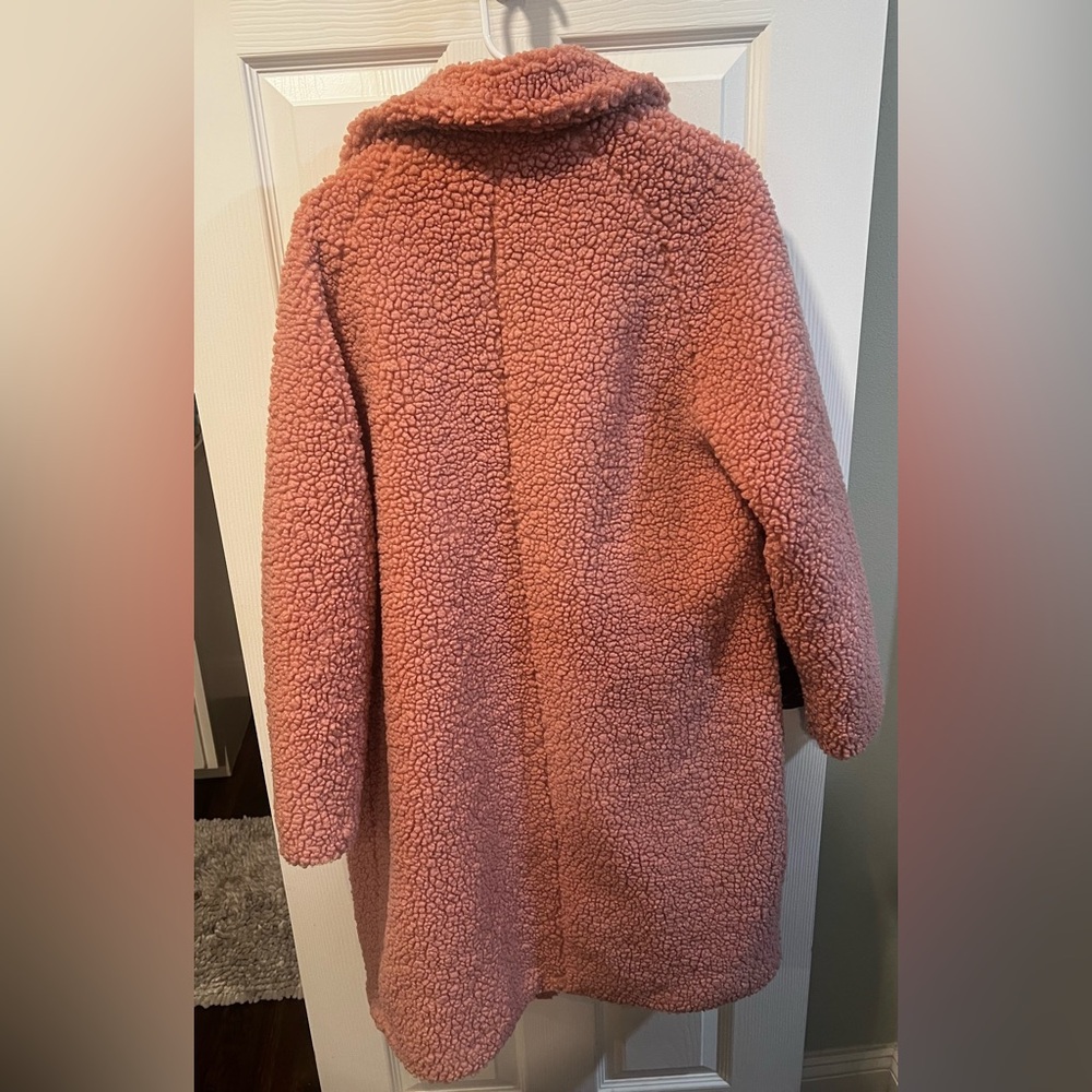 Lucky Brand Pink Teddy Coat. Never worn but tags are removed. Size Large.